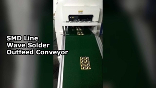 डिप लाइन असेंबली मशीन पीसीबी बेल्ट कन्वेयर वेव सोल्डर आउटफ़ीड कन्वेयर