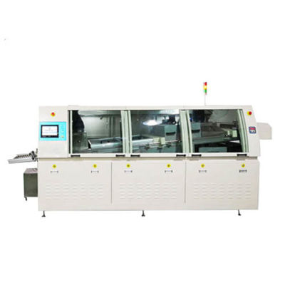 ऑटोमैटिक डिप वेव सोल्डरिंग मशीन 3 व्यक्तिगत तल गर्म हवा क्षेत्र 390kg सोल्डर पॉट क्षमता